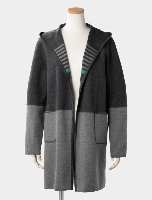 リバーシブルボーダーニットコーディガン