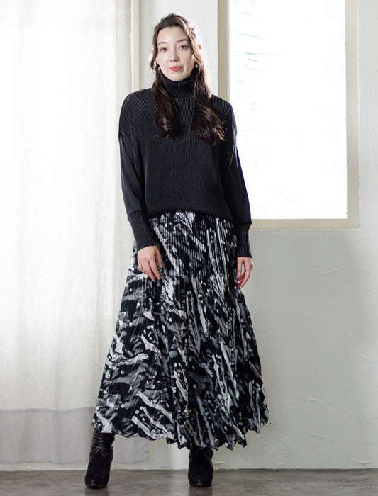 ＜SPECCHIO＞アコーディオンヘリンボーンプリーツスカート