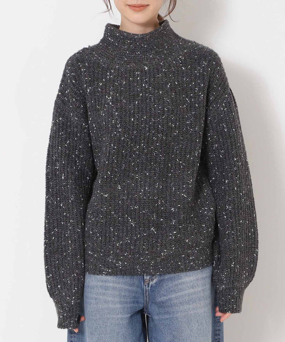ラメホイルフレンチモックネックプルオーバー