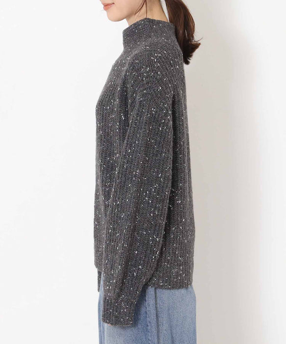 ラメホイルフレンチモックネックプルオーバー