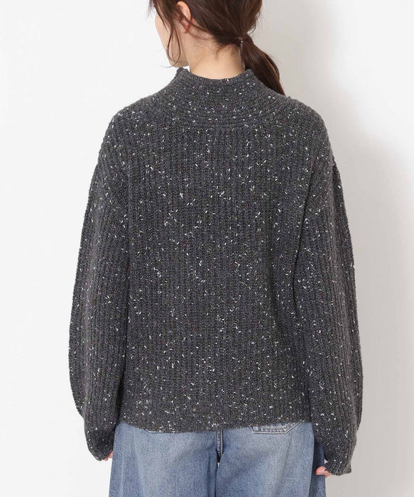 ラメホイルフレンチモックネックプルオーバー
