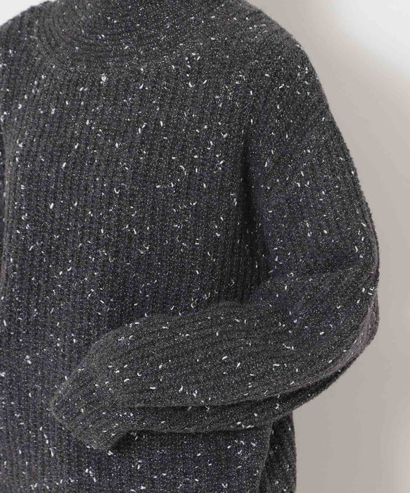 ラメホイルフレンチモックネックプルオーバー