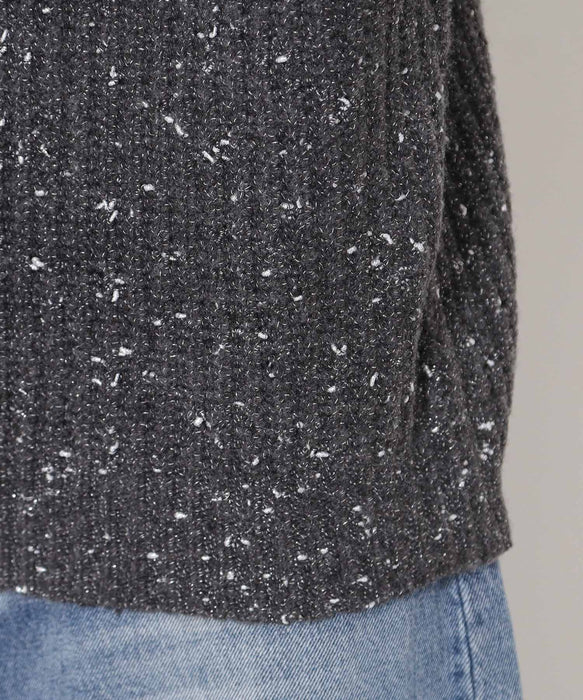 ラメホイルフレンチモックネックプルオーバー