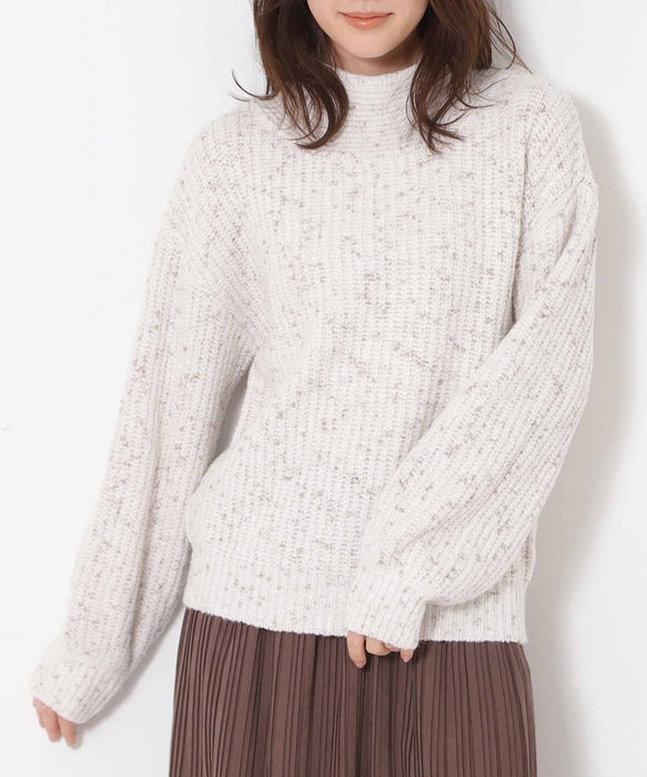 ラメホイルフレンチモックネックプルオーバー