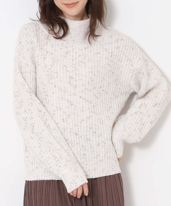 ラメホイルフレンチモックネックプルオーバー