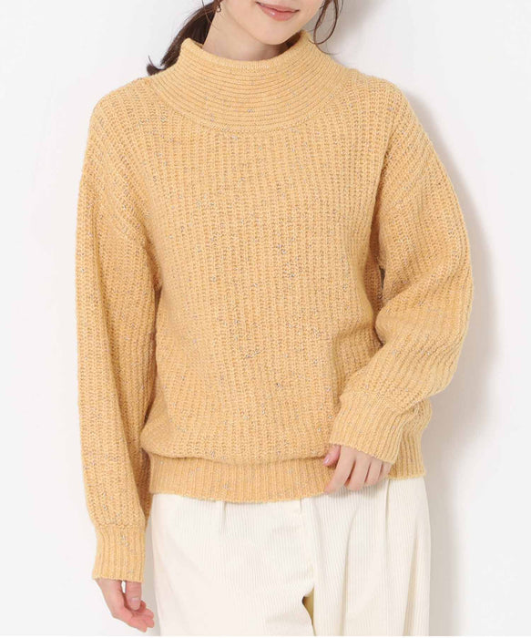 ラメホイルフレンチモックネックプルオーバー