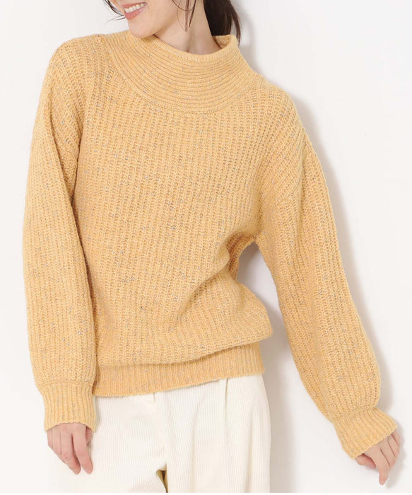 ラメホイルフレンチモックネックプルオーバー