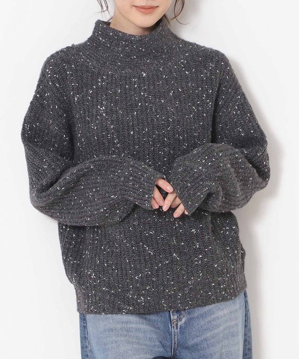 ラメホイルフレンチモックネックプルオーバー