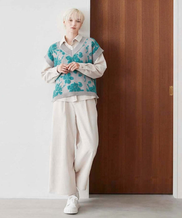 フラワーモールVネックベスト