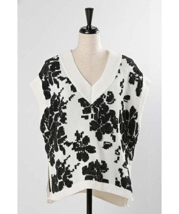 フラワーモールVネックベスト