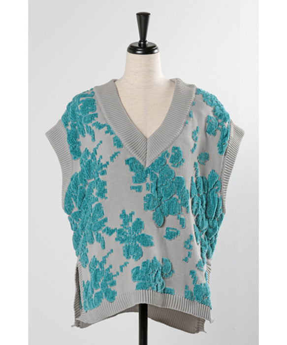 フラワーモールVネックベスト