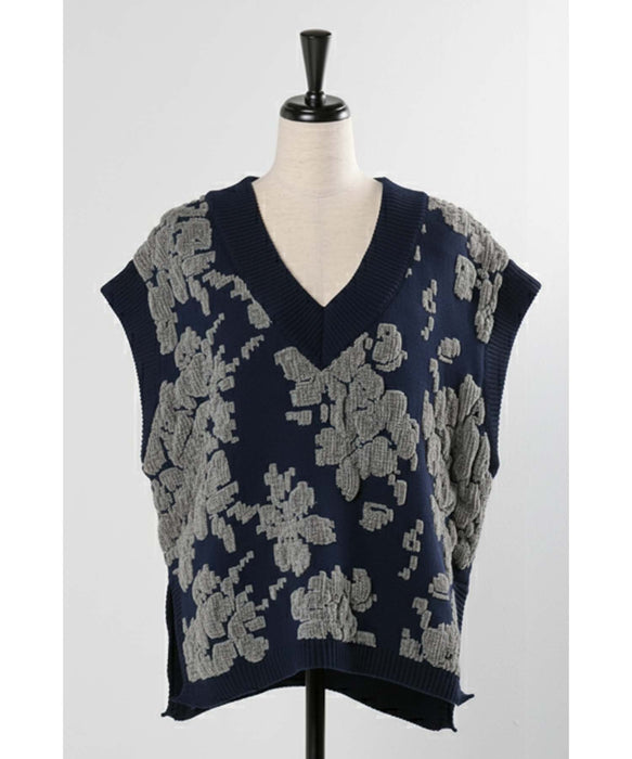 フラワーモールVネックベスト
