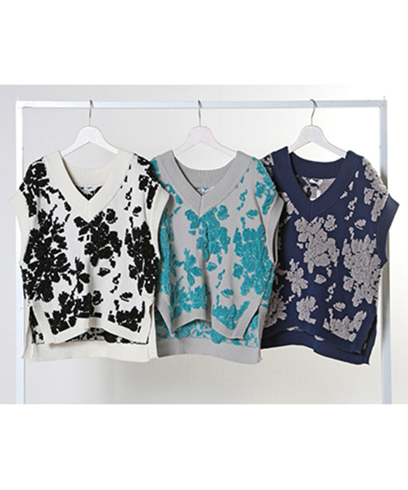 フラワーモールVネックベスト