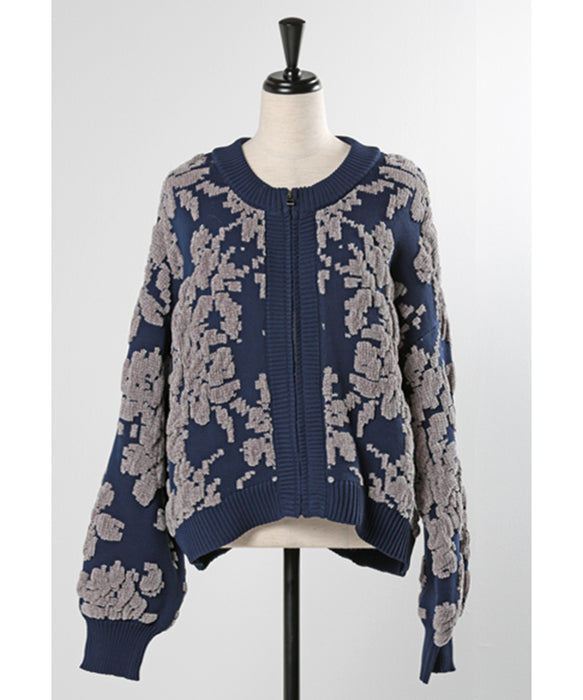 フラワーモールノーカラーブルゾン