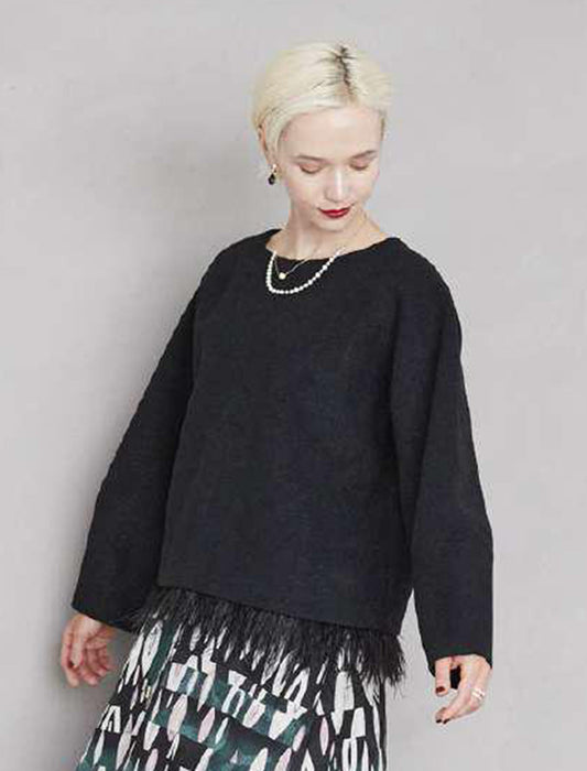 ブークレジャージーフリンジプルオーバー