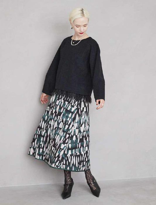 ブークレジャージーフリンジプルオーバー