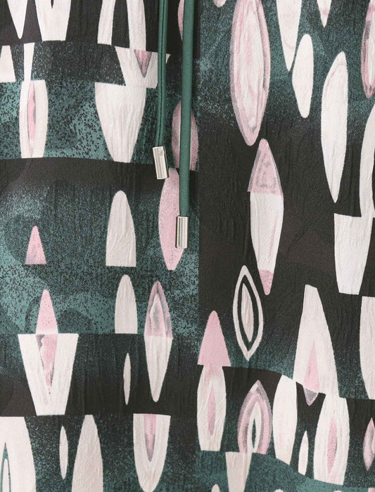 パネル柄パイピングスカート