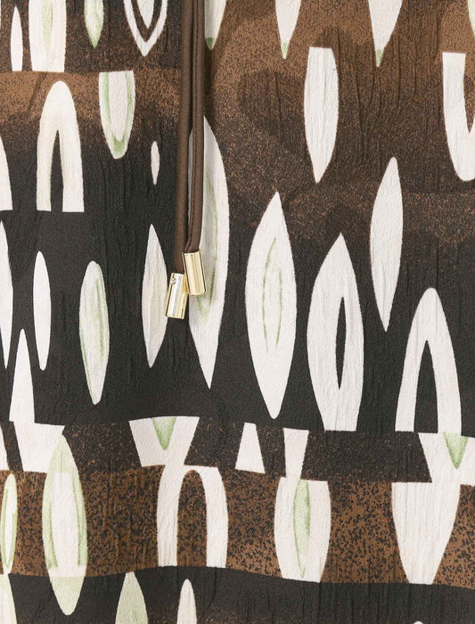 パネル柄パイピングスカート