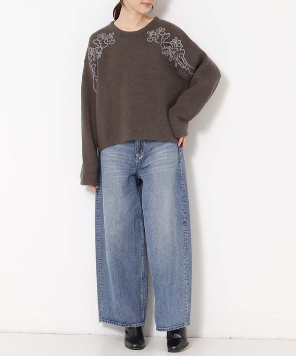 ウールブレンドダブルフェイスプルオーバー