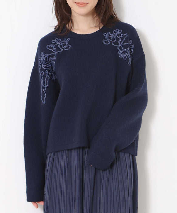 ウールブレンドダブルフェイスプルオーバー