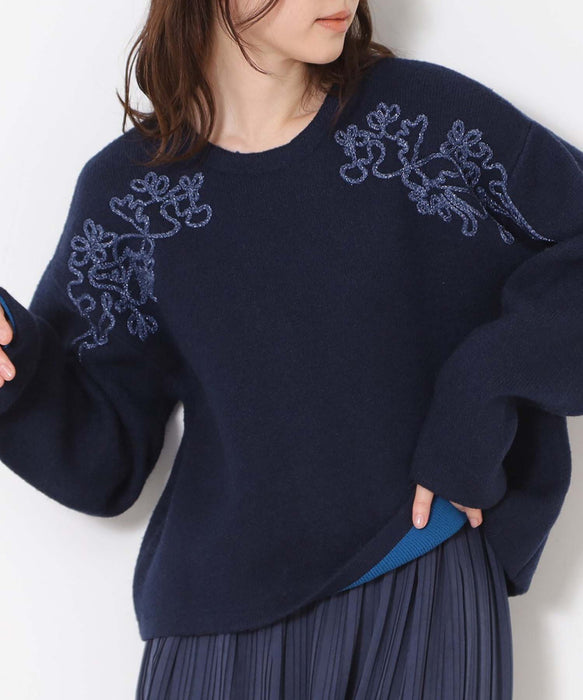 ウールブレンドダブルフェイスプルオーバー