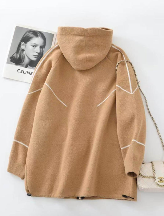 上品カジュアル フード付きショートコート