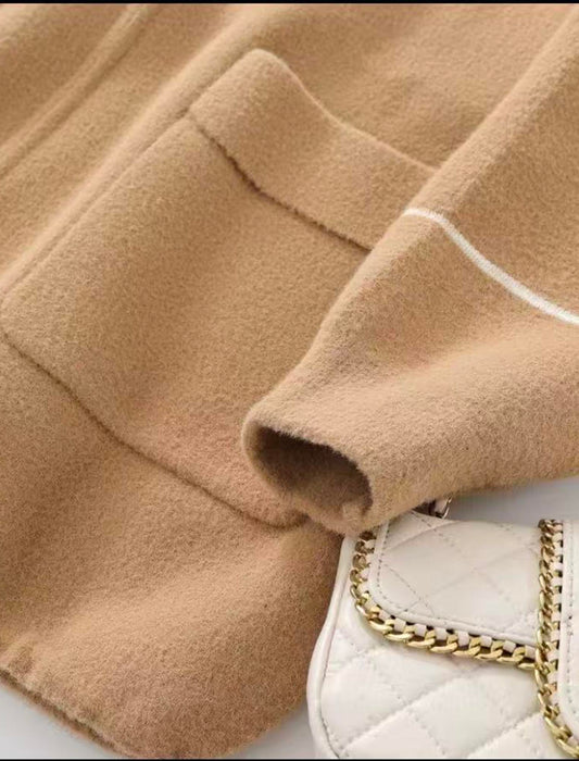 上品カジュアル フード付きショートコート