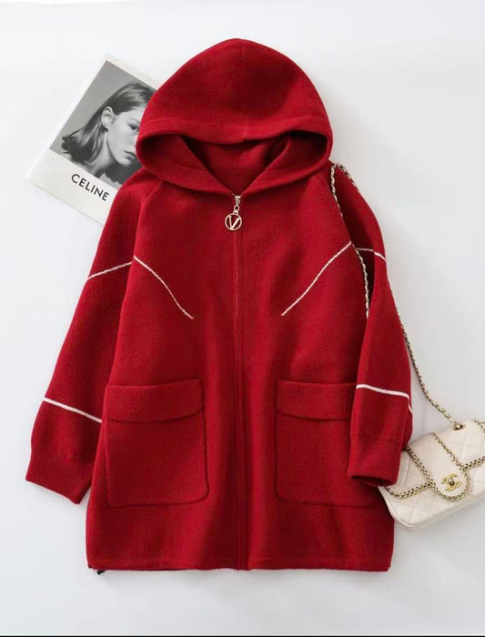 上品カジュアル フード付きショートコート