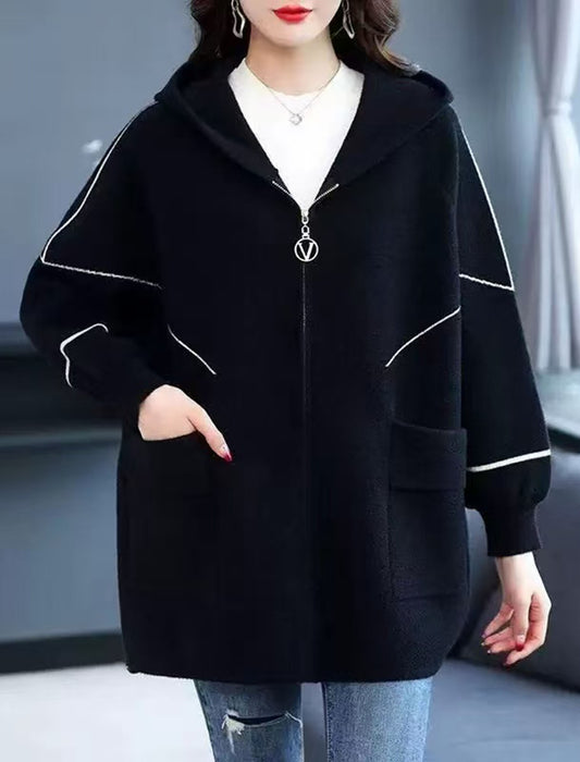 上品カジュアル フード付きショートコート