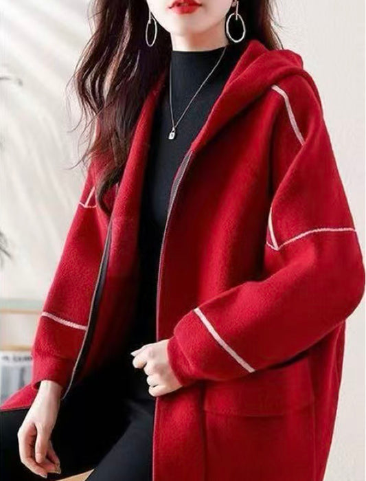 上品カジュアル フード付きショートコート