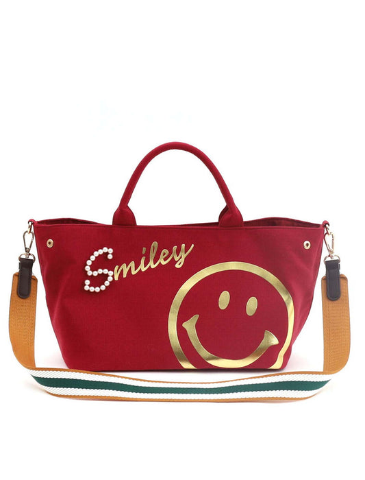 SMILEYロゴパール×箔プリント2WAYトートバッグ