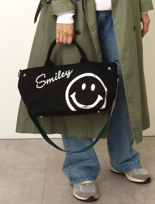 SMILEYロゴパール×箔プリント2WAYトートバッグ