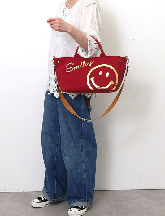 SMILEYロゴパール×箔プリント2WAYトートバッグ