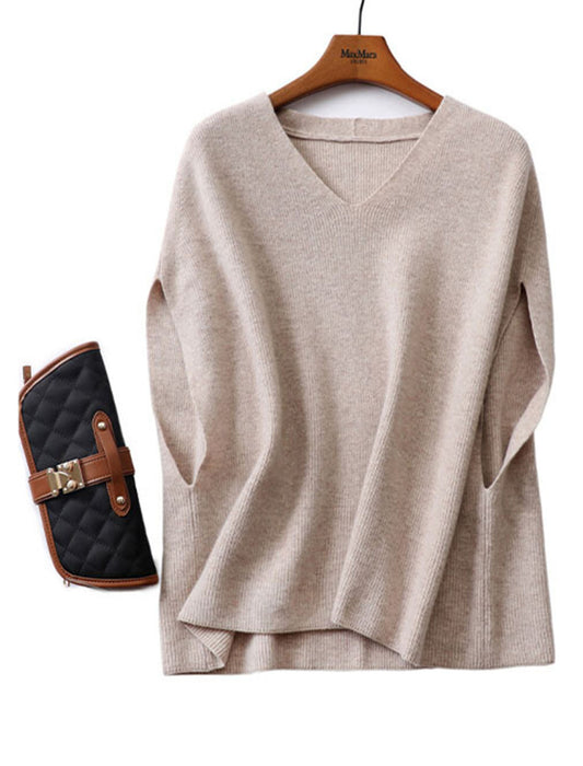 Vネックゆったりドルマンニットベスト