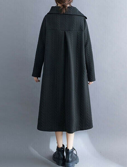 オフタートルジッパーケーブルチュニックワンピ