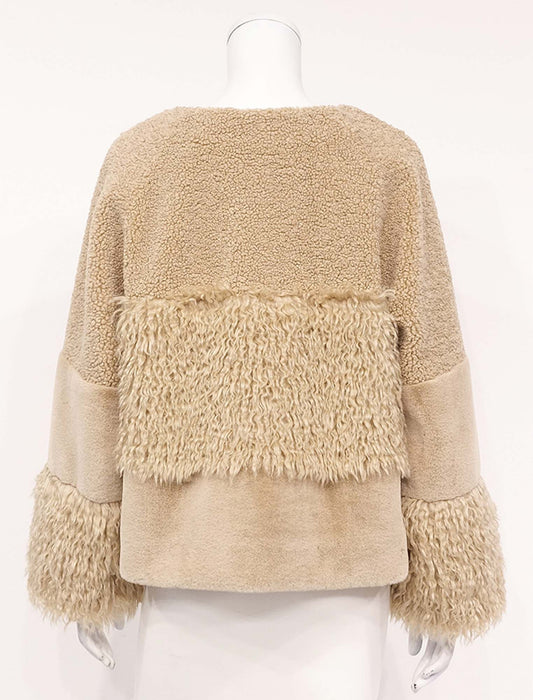 ＜SPECCHIO＞異素材MIXシャギーファーショートコート