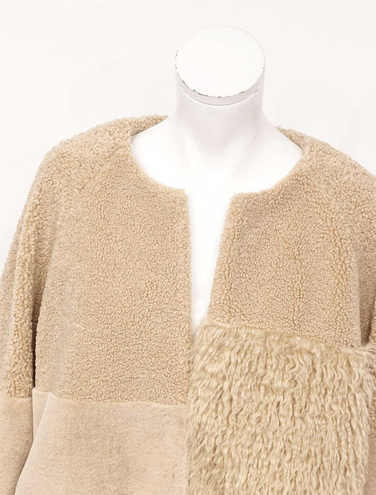 ＜SPECCHIO＞異素材MIXシャギーファーショートコート