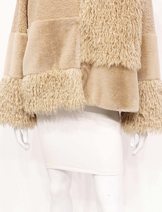 ＜SPECCHIO＞異素材MIXシャギーファーショートコート