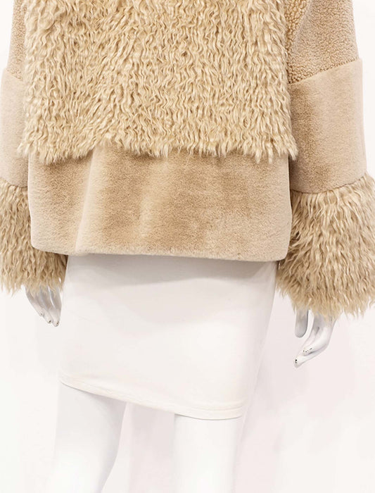 ＜SPECCHIO＞異素材MIXシャギーファーショートコート