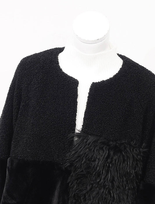 ＜SPECCHIO＞異素材MIXシャギーファーショートコート