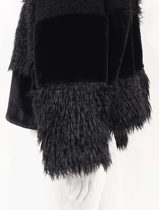 ＜SPECCHIO＞異素材MIXシャギーファーショートコート