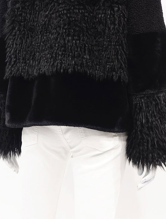 ＜SPECCHIO＞異素材MIXシャギーファーショートコート