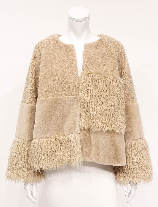 ＜SPECCHIO＞異素材MIXシャギーファーショートコート