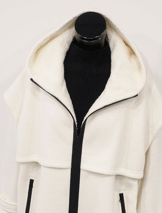 ＜SPECCHIO＞シープボア フーデッドコクーンコート　