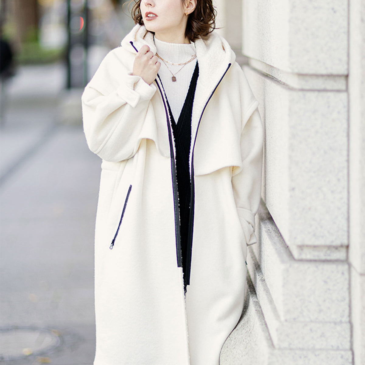 SPECCHIO＞シープボア フーデッドコクーンコート | Northmall（ノース