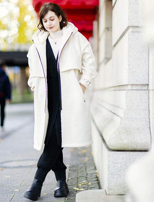 ＜SPECCHIO＞シープボア フーデッドコクーンコート　