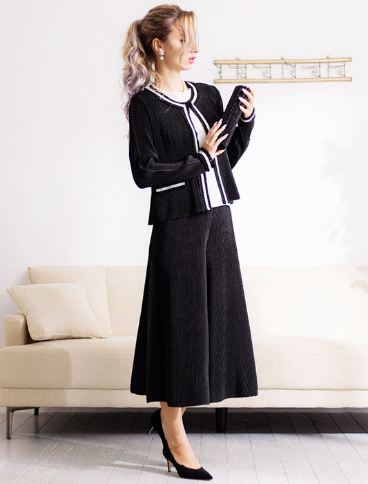 ＜SPECCHIO＞シャトルプリーツ フレアパンツ　