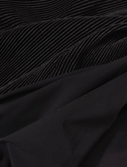 ＜SPECCHIO＞ストレッチタフタ切替 パフスリーブ シャトルワンピース