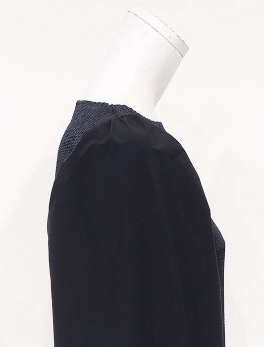 ＜SPECCHIO＞ストレッチタフタ切替 パフスリーブ シャトルワンピース