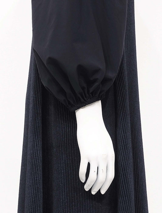 ＜SPECCHIO＞ストレッチタフタ切替 パフスリーブ シャトルワンピース